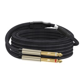 ZTOXLR USB C to Dual 6.35mm 1/4 inch Stereo Splitter Y Cable, USB Type C to Dual 6.35mm 1/4 inch TS Audio Cord for Smartphone, Tablet, Laptop Link Amplifier, Mixing Console Mixer, Speaker, 6.6 FT