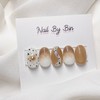 [Handmade Nail Tips] Autumn Bear Nails - Short Ballerina /