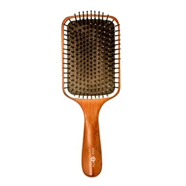 Head Jog 74 Ceramic Wooden Paddle Brush Detangler Hair Brush for Salon Hairdressing. Styling Tools For Long, Thick, Curly, Wavy, Dry or Damaged Hair, Reducing Hair Breakage and Frizzy, No More Tangle.