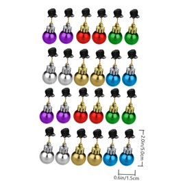 FOMIYES 2sets Christmas Decorations Santa Beard Clamps Bell Beard Clips 24pcs*2