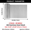 ANGELIOX 2 Rolls 304 Stainless Steel Woven Wire Mesh, 20