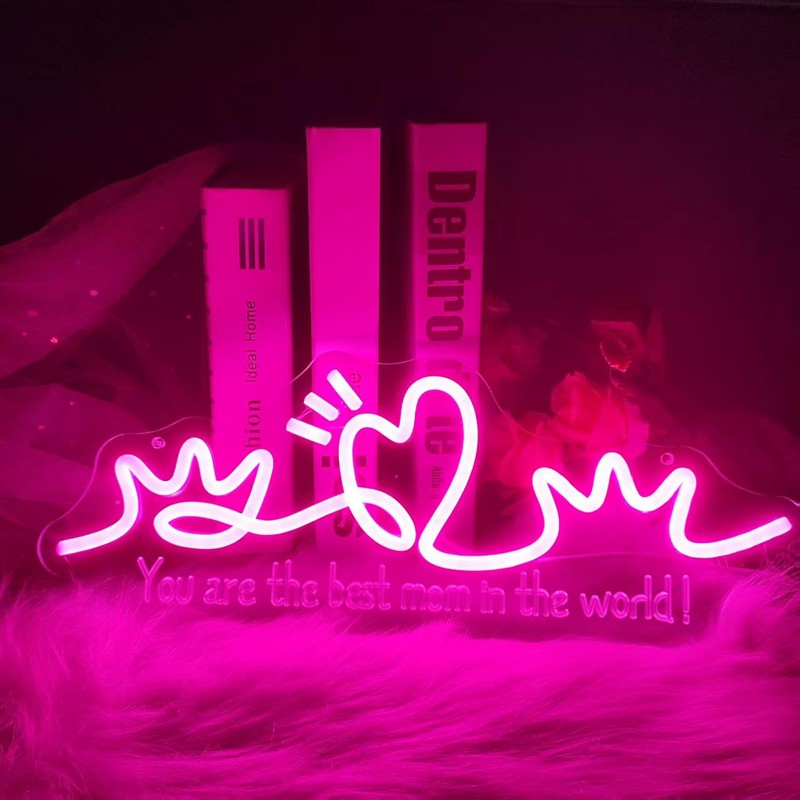 HFHungkeong Best Mom Neon Sign,Happy Mother's Day Neon Sign Custom