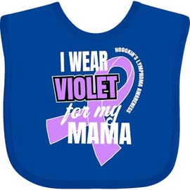 inktastic I Wear Violet for My Mama Hodgkins Lymphoma Awareness Baby Bib Royal Blue 32560
