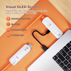 Wireless HDMI Transmitter and Receiver, Up to 6 RX, 2025 TIMBOOTECH 5G Wireless HDMI with LED Display, Plug & Play, 1080P@60Hz, 165FT/50M for Laptop/TV Box/DSLR to Projector/TV/Monitor/Phone/Tablet