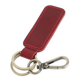 Yuanchu Gifr for Her, Mom, Girlfriend, Teacher Genuine Leather Car Keychain Unisex Adult Metal Key Keeper(Wine Red Keychain)