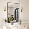 HARRITPURE 20"x28" Rectangular Bathroom Mirror Black Wall Mirror Aluminium Alloy