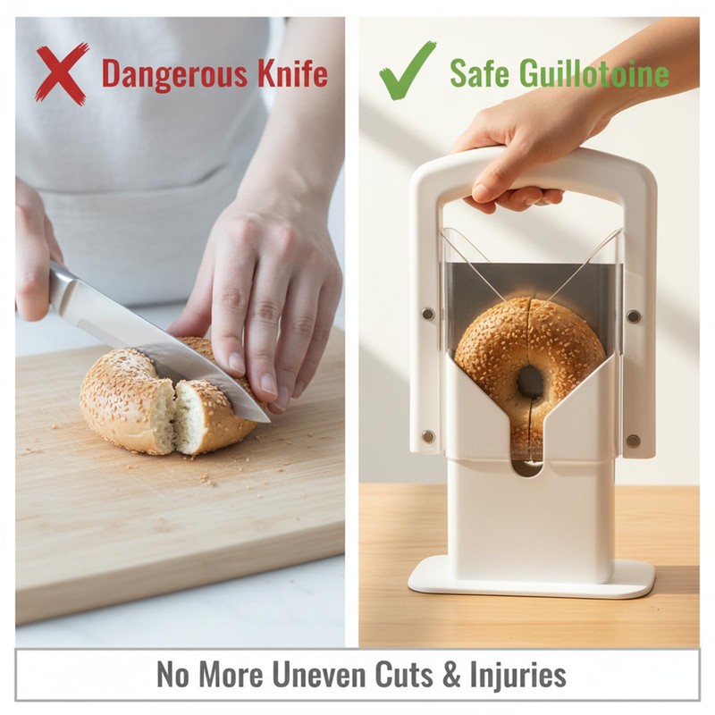 Bagel Slicer, Perfect for Bagels Guillotine Universal Slicer, Bagel Cutter
