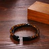 Cupimatch Cross Men's Leather Bracelet: Multilayer Braided Leather Bracelet Stainless