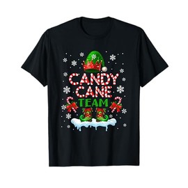 Candy Cane Team Christmas Elf Costume Candies Lover Kids T-Shirt