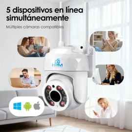 Cámara De Vigilancia De Seguridad Giratoria Al Aire Libre 5g Blanco
