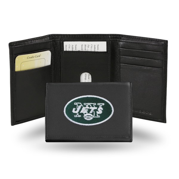 Rico Industries NFL New York Jets Embroidered Leather Trifold Wallet