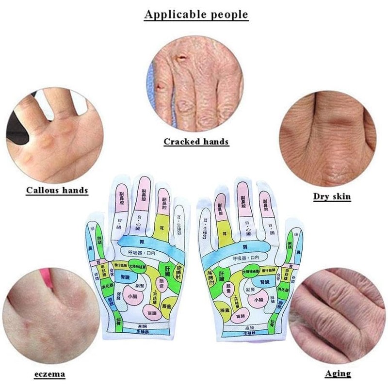 Hand Pressure Point Gloves, Palm and Hand Massage, Fatigue Relief,