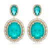 Metmolley Large Colorful Simulated Gemstone Crystal CZ Dangle Earrings for