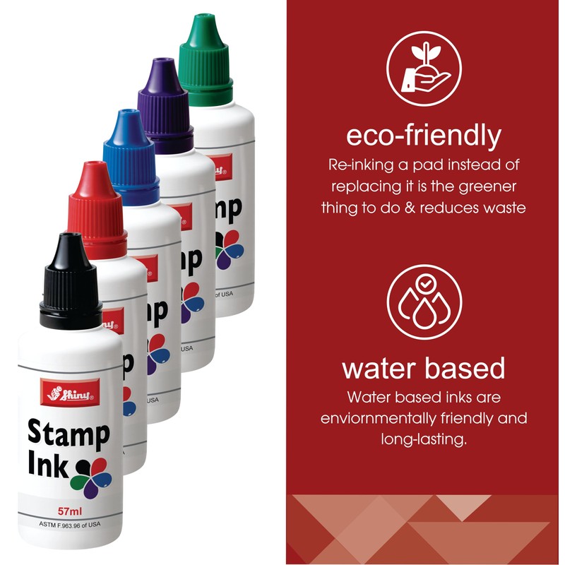 Shiny SHI-40600 Self-Inking Stamp Refill Ink by 2oz, Black Ink