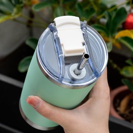 Soledea Tumbler Lids for Yeti, Replacement Lids for Yeti 20 oz Tumbler with Lock and Straw Hole for 10mm Straw, Spill Proof Reusable Tumbler Cover