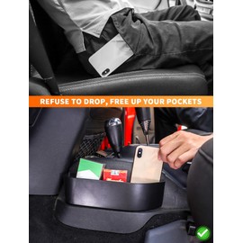 Savadicar GT-3 JK - Caja de almacenamiento para palanca de cambios, bandeja lateral para Jeep Wrangler JK JKU 2011-2018, accesorios interiores, ranura extensora USB reservada, color negro