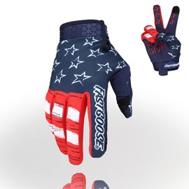 FASTGOOSE Motorcycle Gloves Drit Bike Gloves Motocross Gloves for Men Women,Breathable Lightweight Off-Road Gloves for ATV BMX MTB Racing (Blue/Red, Medium)