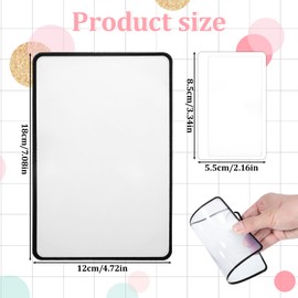 4 Pcs 3X Page Magnifying Sheet Lightweight Optical Plastic Fresnel Lens Bookmark Flat Magnifier Flat Plastic Optical Fresnel Bookmark Clear Lens for Low Vision Reading Small Prints, Maps and Books