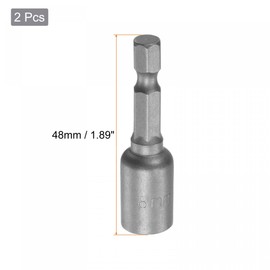 TA-VIGOR 2Pcs 1/4 Quick-Change Hex Shank, 8mm Magnetic Nut Setter Driver Drill Bit, 1.89 Inch Length, Metric for Machine Maintenance, Furnitures, Woodworking, Auto Repairing