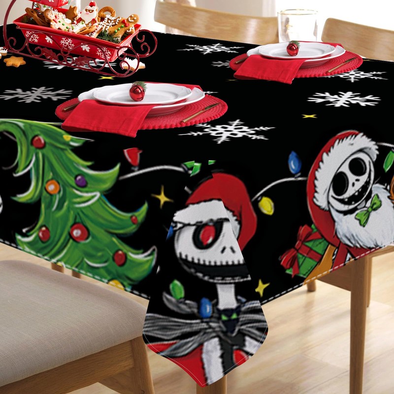 Pycat Christmas Jack Rectangle Tablecloth 60 x 84 Inch