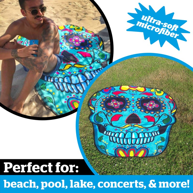 BigMouth Inc Sugar Skull Beach Towel