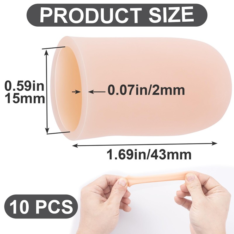 STSTR 10 PCS Soft Gel Toe Caps, Elastic Toe Protectors