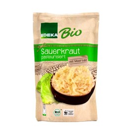 Edeka Organic Sauerkraut Pasteurised with Sea Salt, Pack of 7 (7 x 500 g)