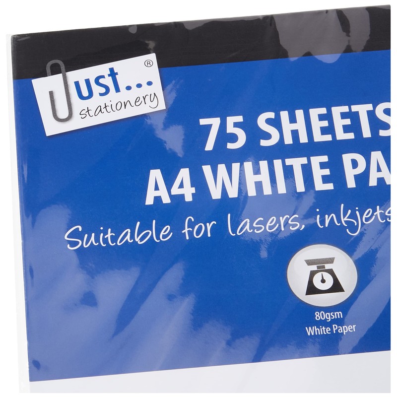 Just Stationery 75 Sheet A4 White Copy Paper, 4146