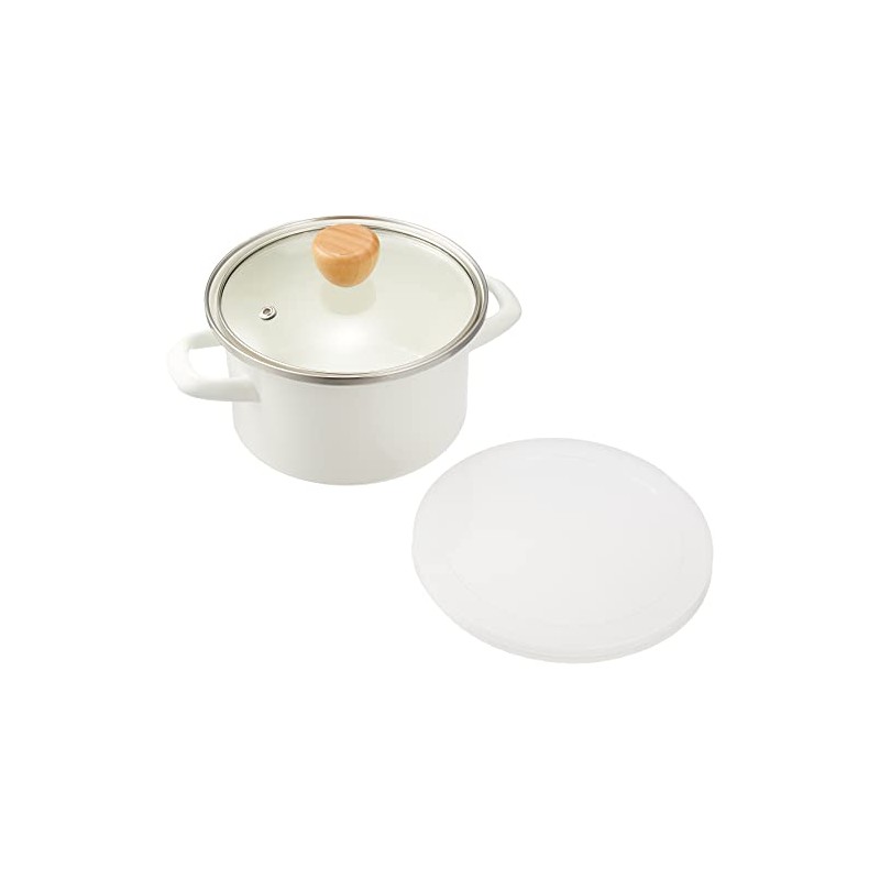 Pearl Metal HB-1367 Enameled Two-Handled Pot, 5.9 inches (15 cm),