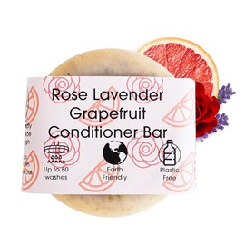 Natural Hair Conditioner Bar Set, Essential Oil Scents, Plastic-Free, Vegan and Cruelty free (Rose Lavender Grapefruit)