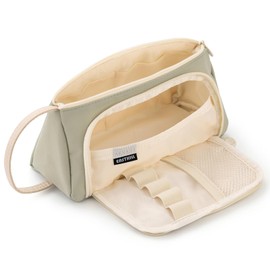 EASTHILL Pencil Case Large Capacity Pencil Pouch School Suppies Pen Case Simple Stationery College Office Organizer for Girls Adults-Light Green