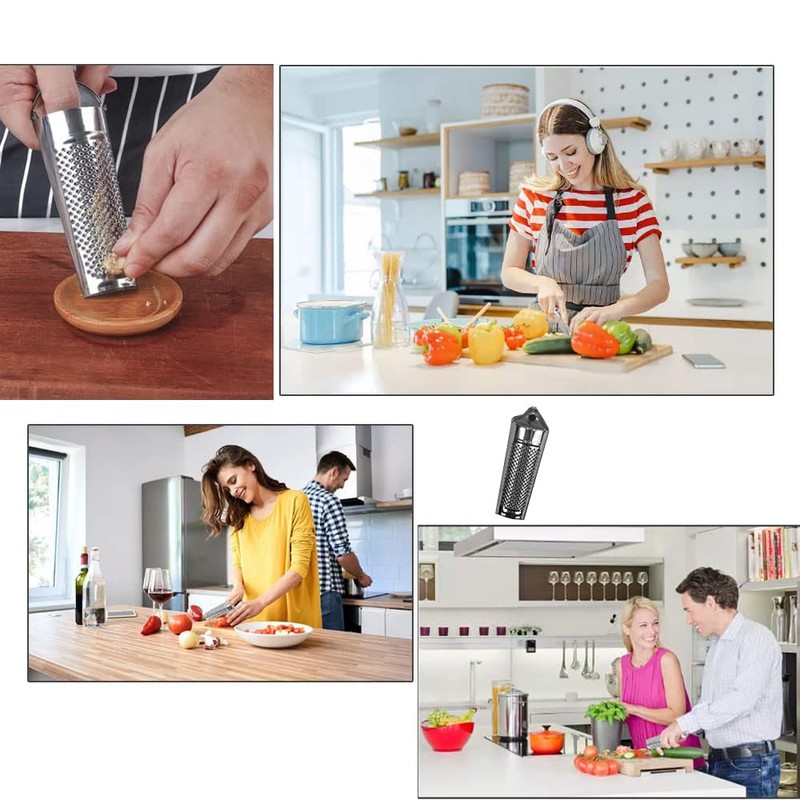 Yeenano Nutmeg Grater,Stainless Steel Garlic Grater,Grater with Container,Cheese Graters Multi
