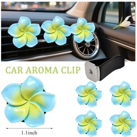 FALVFUN Car Flower Air Vent Clip, 4PCS Cute Tropical Daisy Flower Vehicle Air Conditioner Outlet Clamp, Charm Auto Interior Air Conditioning Decoration Accessories, Universal Fit (Blue)