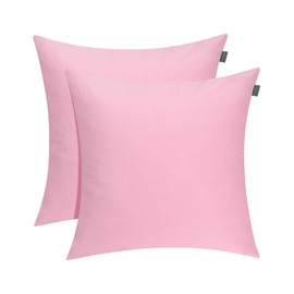 Thmyo 2 Pack 100% Cotton Solid Decorative Square Throw Pillow Covers Christmas DIY Throw Pillowcase Blank Sublimation Pillow Cases Heat Transfer Pillow Covers Cushion Covers(16x16 inch/40x40cm, Pink)