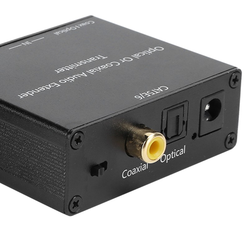 Digital Audio Extender Coaxial and Optical Fiber Converter for Cat5e/6