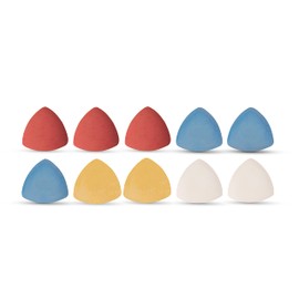 Realm Tailors Chalk, Sewing, Triangle Dressmaking Dressmakers Chalk Pencil for Marking Fabric, Pack of 10 (Assorted Colours (x 3 white, x 3 yellow, x 2 red, x 2 blue))
