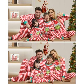 Linnhoy Christmas Matching Family Pajamas Set, Christmas Pjs for Family/Women/Men/Kids
