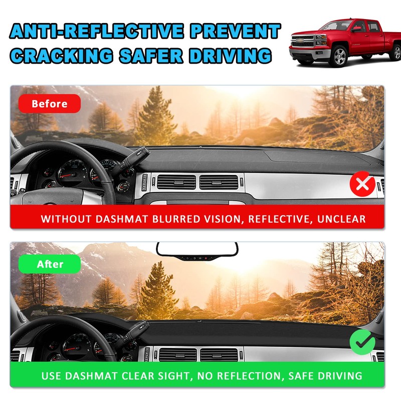 POSAID Dash Cover for 2007-2013 Chevy Silverado