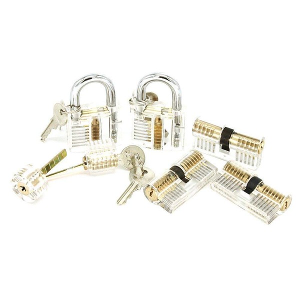ValueHall Practice Lock Set Transparent Visible Cutaway Crystal Lock Picking