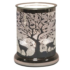 Aroma Accessories Silhouette Electric Wax Melt Burner Silver, Stag