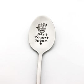 My Yogurt Spoon Gifts for Yogurt Lovers Women Men Christmas Thanksgiving Birthday Gifts for Grandma Grandpa Nana Papa Mom Dad Engraved Yogurt Spoons Gifts for Sister Friends