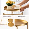 TeoKJ 2 Tier Gold Side Table, Folding Round Metal End