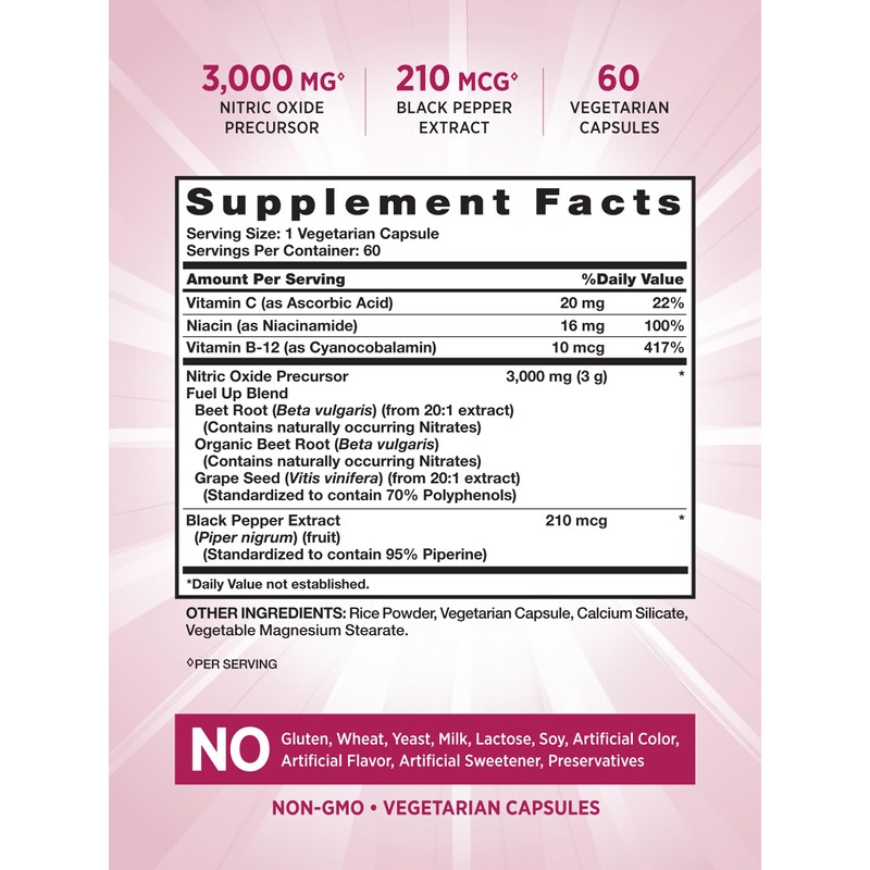 Nature's Truth Beet Root Capsules | 60 Count | Nitric