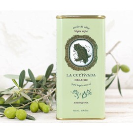 La Cultivada, Organic Arbequina Extra Virgin Organic Olive Oil in Decorative Tin, Imported, 8.45 fl oz