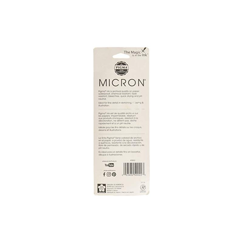 Sakura Pigma Micron Pen 05 Blk 3pc
