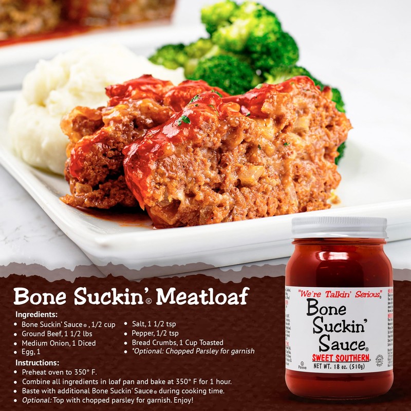 Bone Suckin' Sauce Sweet Southern BBQ Sauce, Gluten-Free, Non-GMO, Kosher,