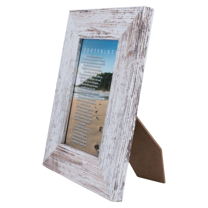 Dicksons Footprints Distressed White 9 x 7 Inch Wood Wall