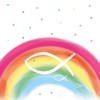 Ambiente Servietten Motiv: Rainbow White Fisch Lunch, 33x33cm, Konfirmation, Kommunion,