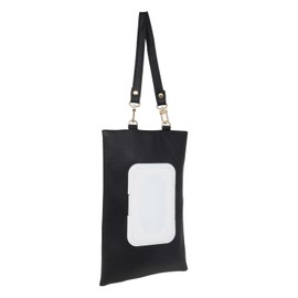 Hanging Wet Tissue Case PU Leather Stylish Simple Wall-mounted Wet Tissue Carry Pouch Butt Wipe Makeup Remover Mask Convenient Small Gift Present (Black)