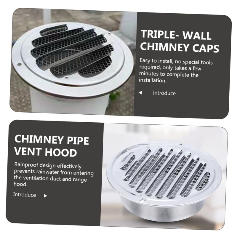 Gadpiparty Stainless Steel Rainproof Air Vent Protector Cover Louvered Grille